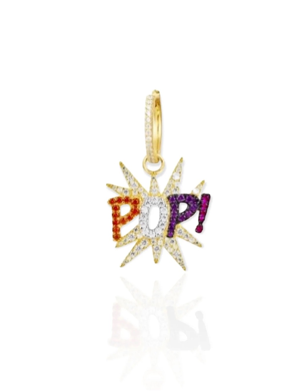Gold Multicolor 'POP!' Starburst Earring Charm